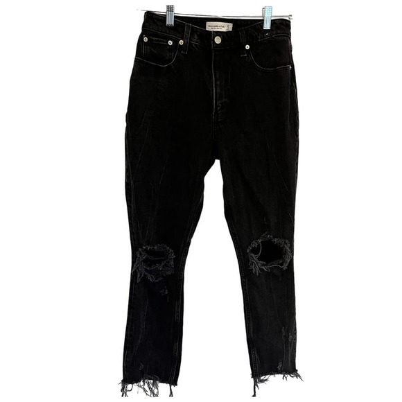 Abercrombie and Fitch High Rise Mom Jean Curve Love Sz 27 4 regular black - Picture 2 of 7